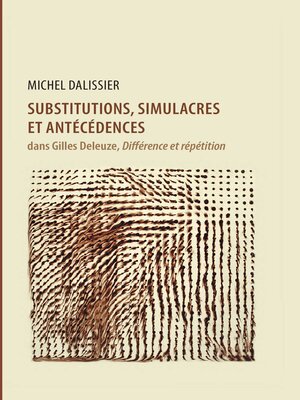 cover image of Substitutions, simulacres et antécédences